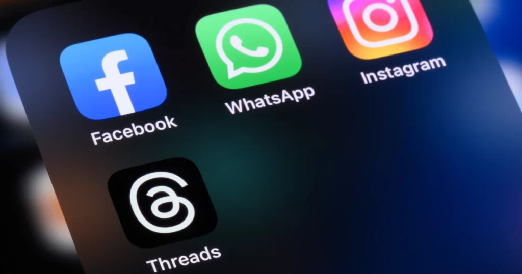 Aplicaciones de Facebook, WhatsApp, Instagram y Threads de Meta